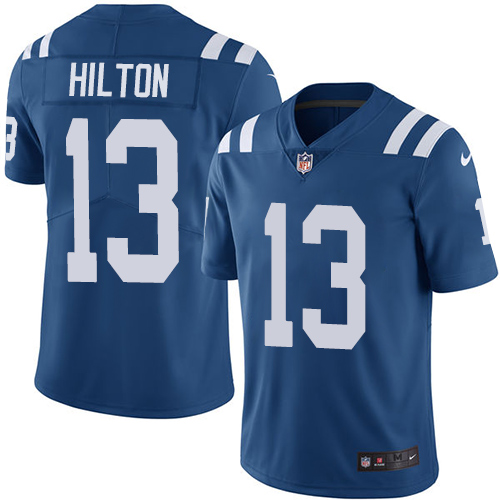 2019 men Indianapolis Colts #13 Hilton blue Nike Vapor Untouchable Limited NFL Jersey